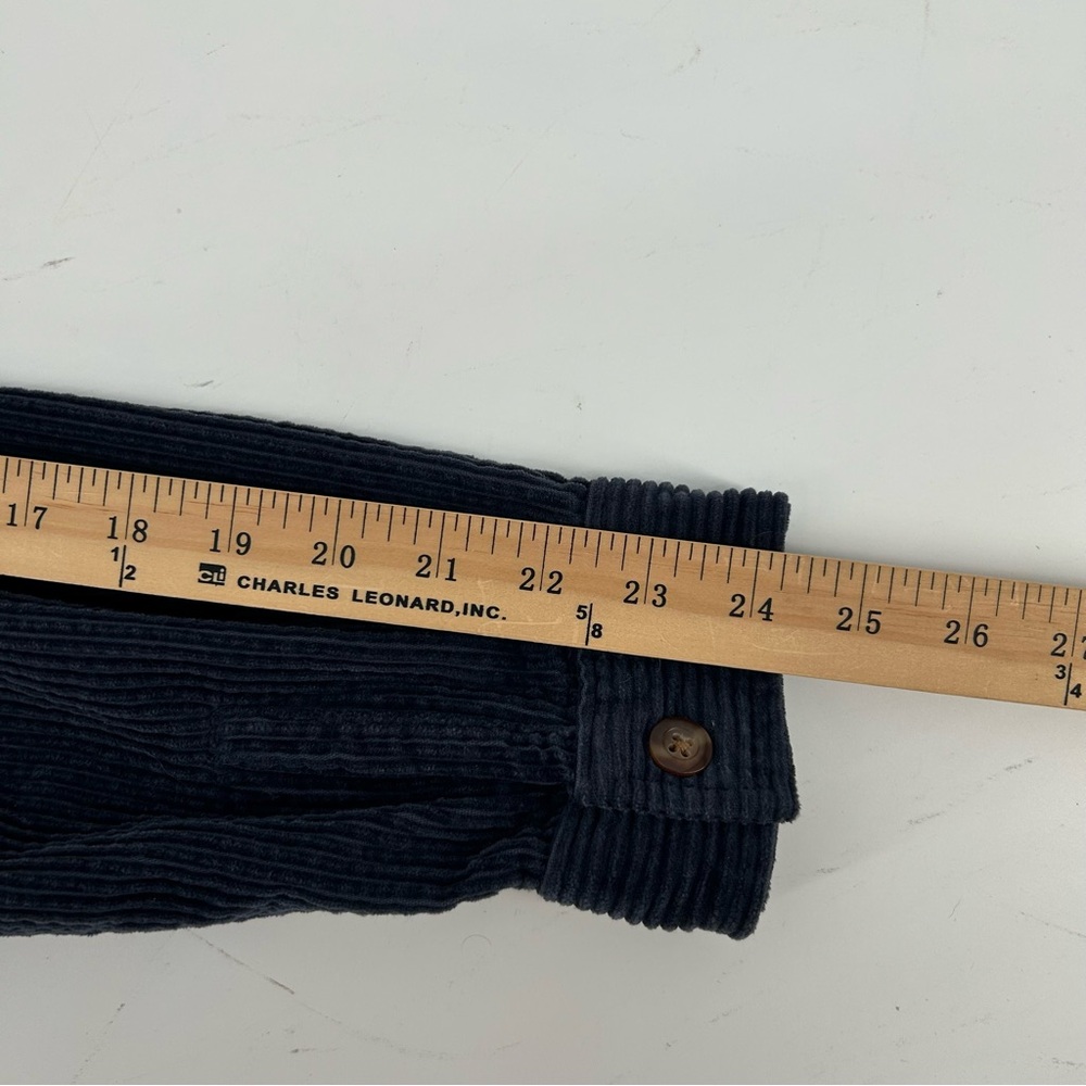 L.L. Bean Shirt Women's Medium Navy Blue Corduroy Relaxed Tunic Layer Barn Chore - Picture 7 of 8